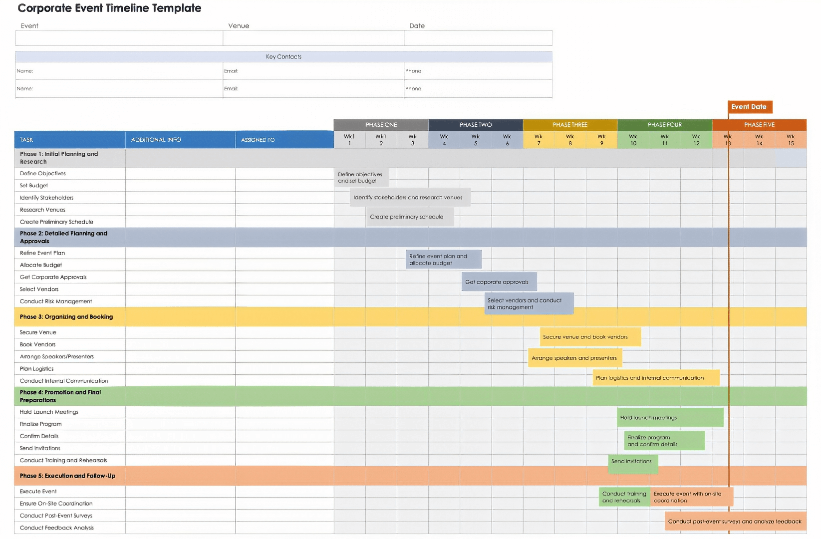 event planning excel template