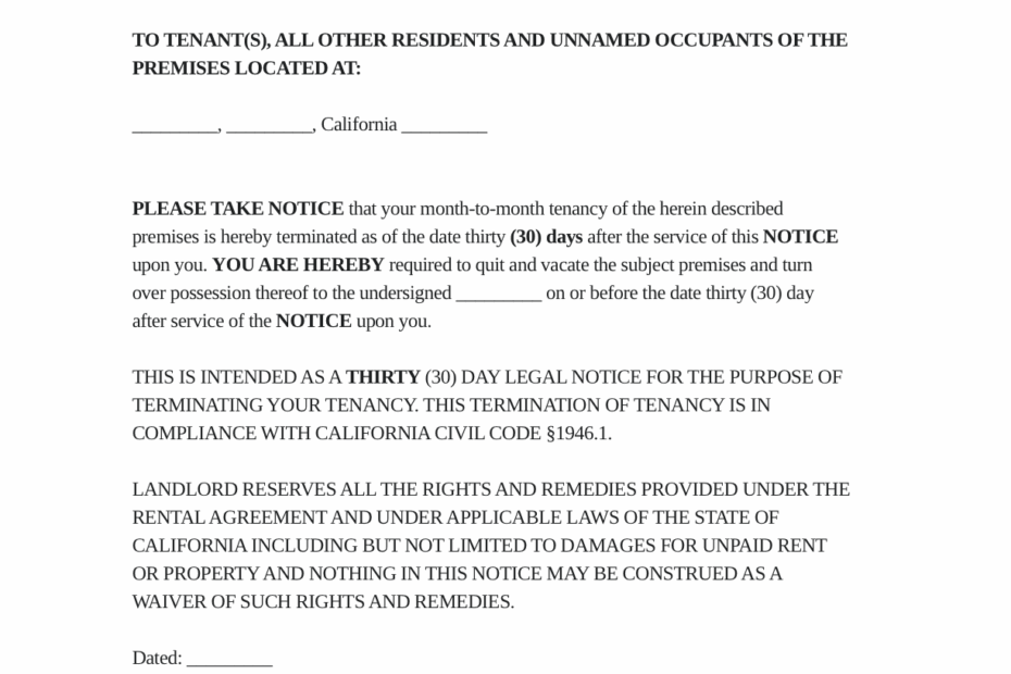 Free Eviction Notice Template PDF U0026 Word Forms LawDistrict