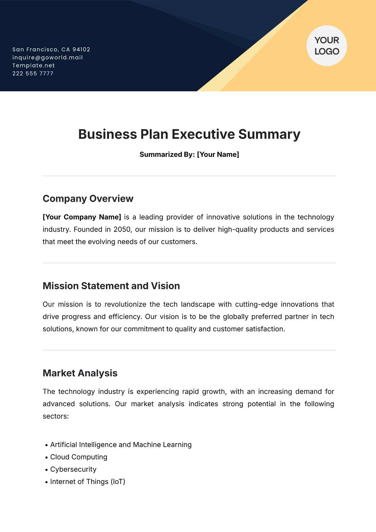 Free Executive Summary Templates To Edit Online U0026 Print