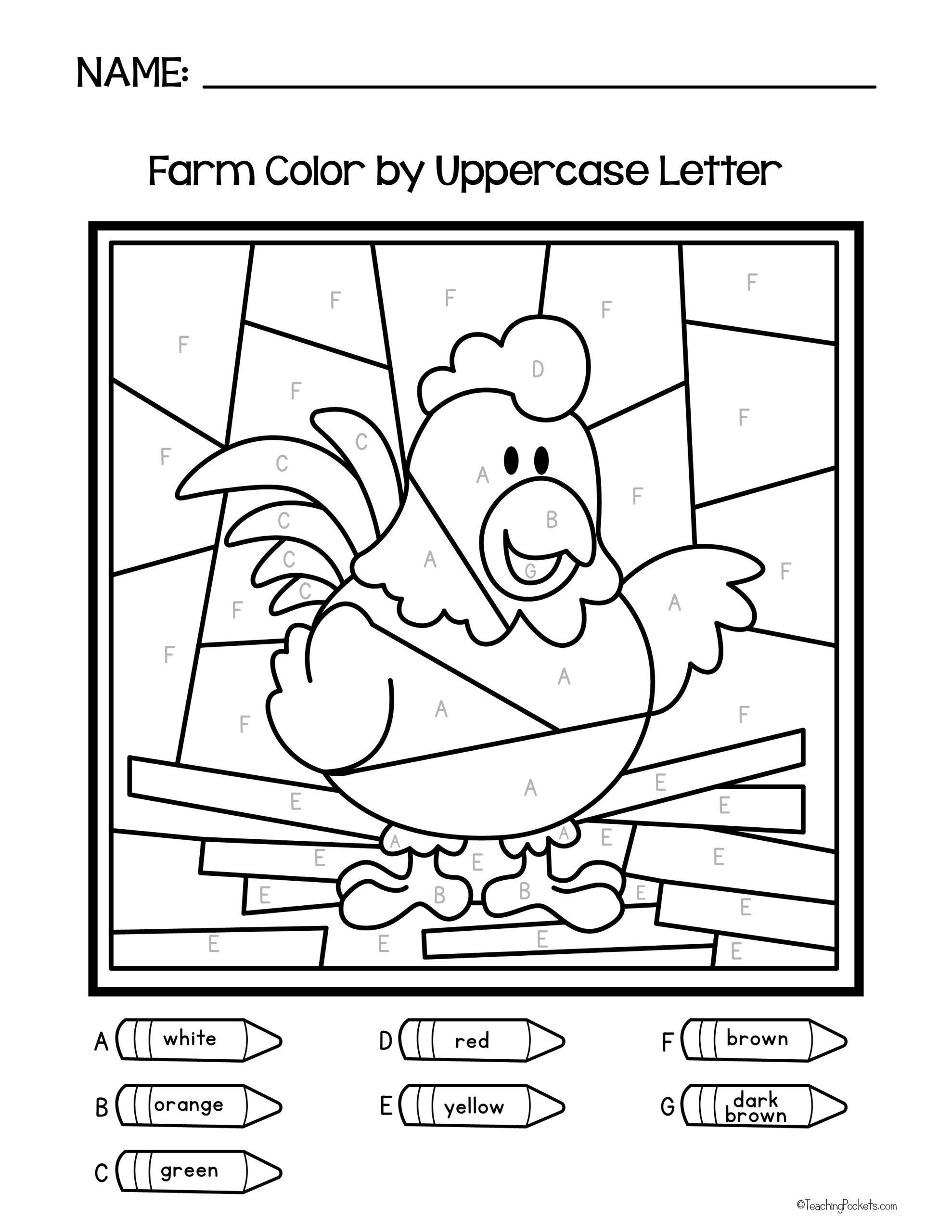 color by letter worksheet