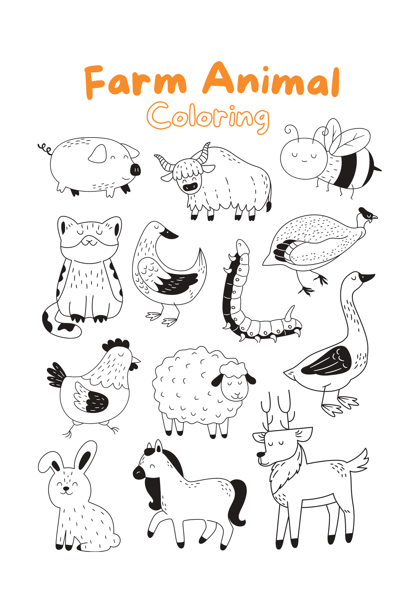 farm animals printables coloring pages