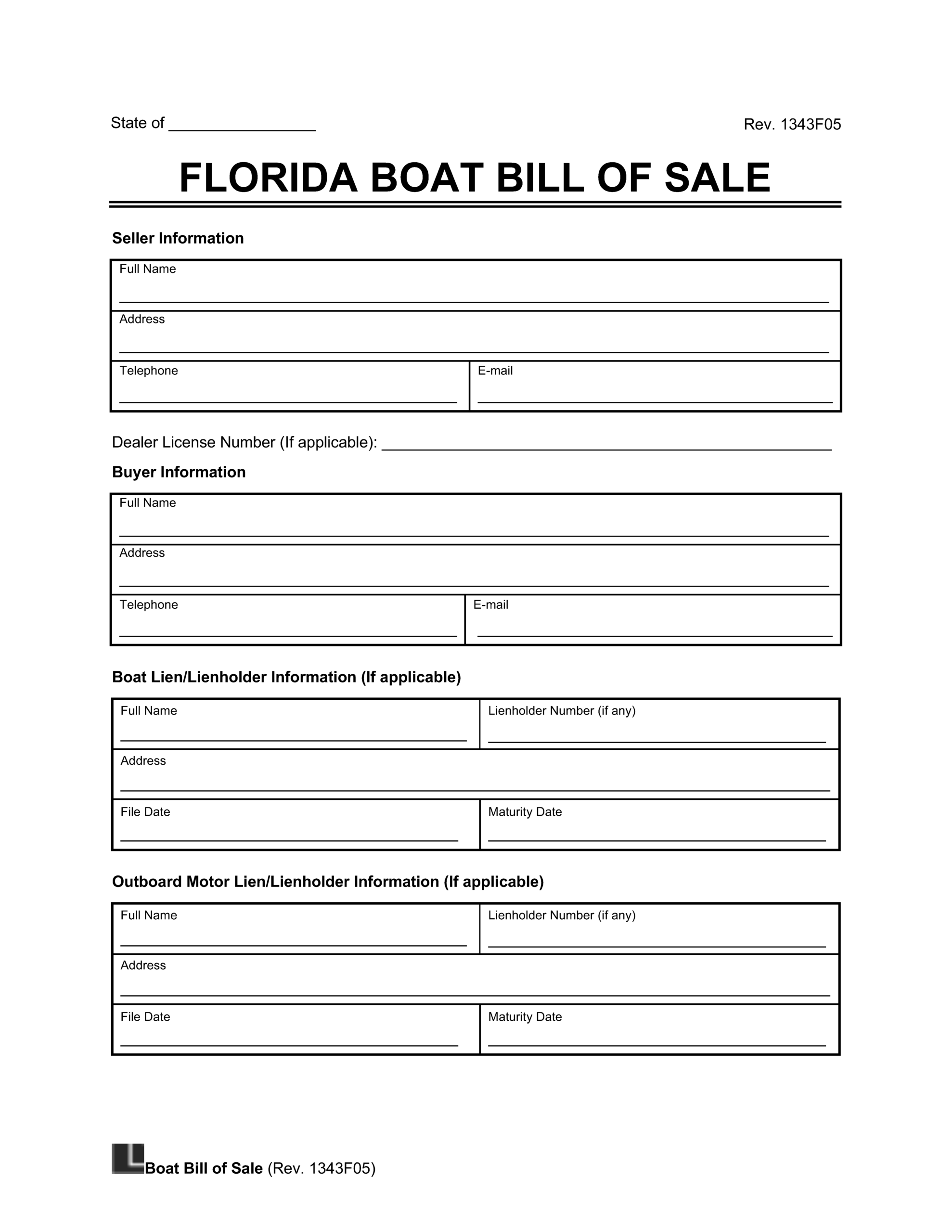 Free Florida Boat Bill Of Sale Template PDF U0026 Word
