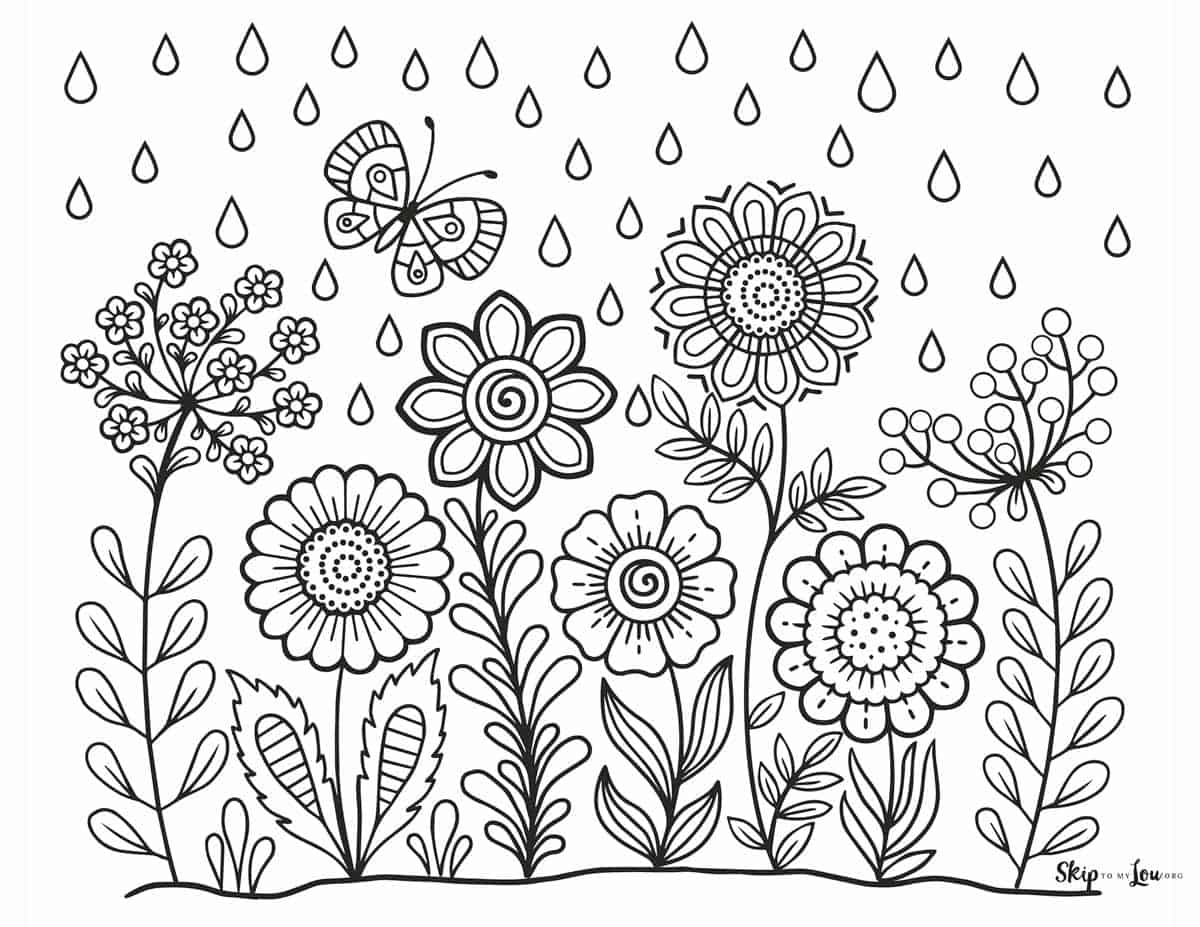 flower coloring sheets printable