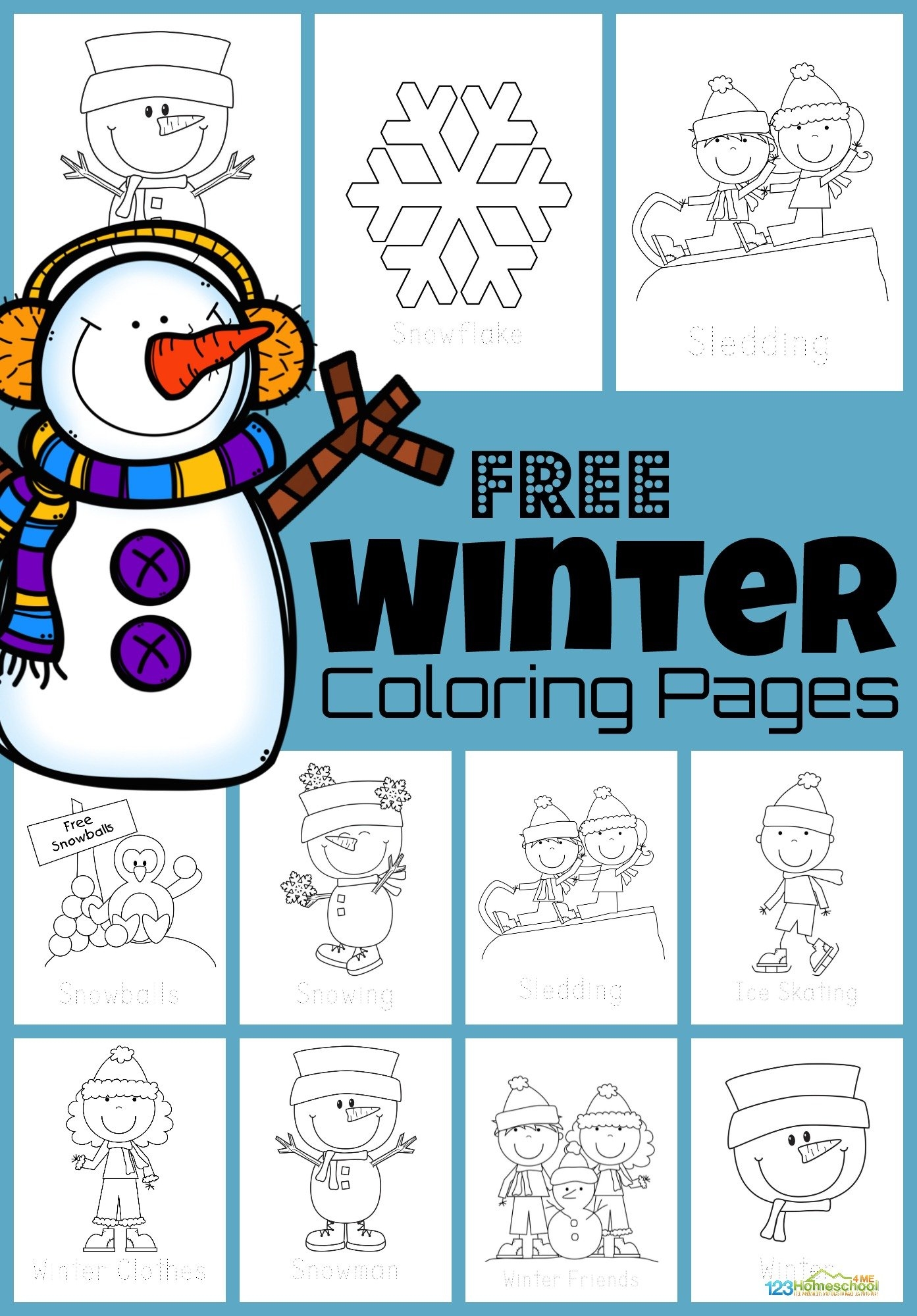 free printable winter coloring pages