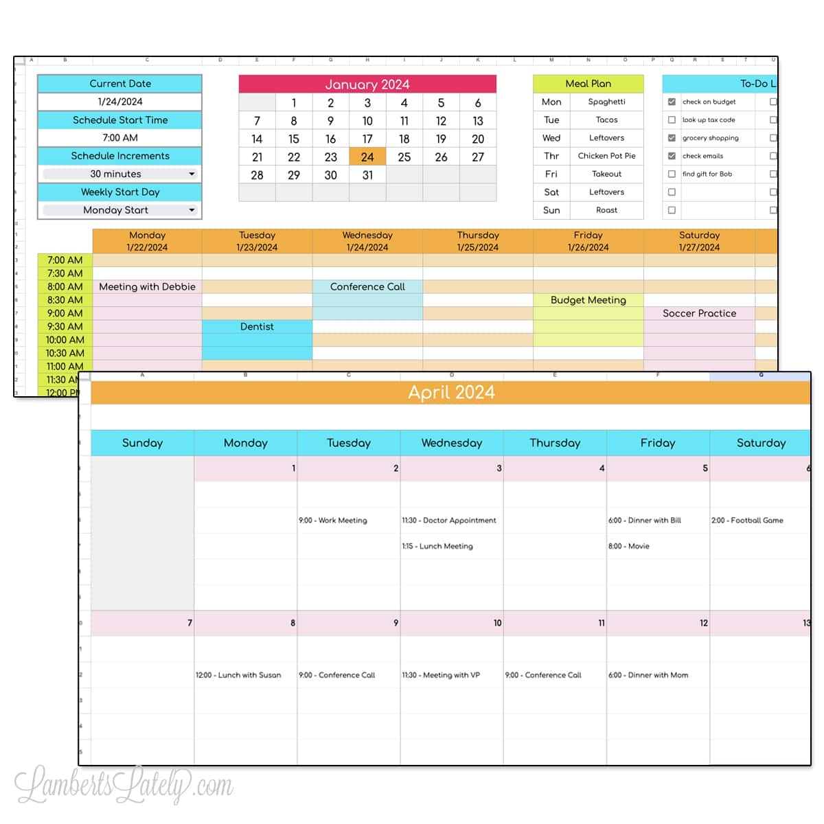 google docs weekly schedule template
