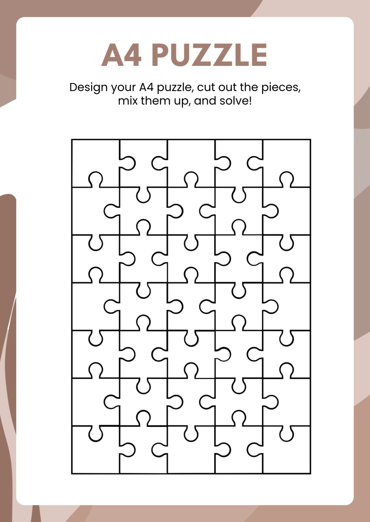 puzzle template a4 size