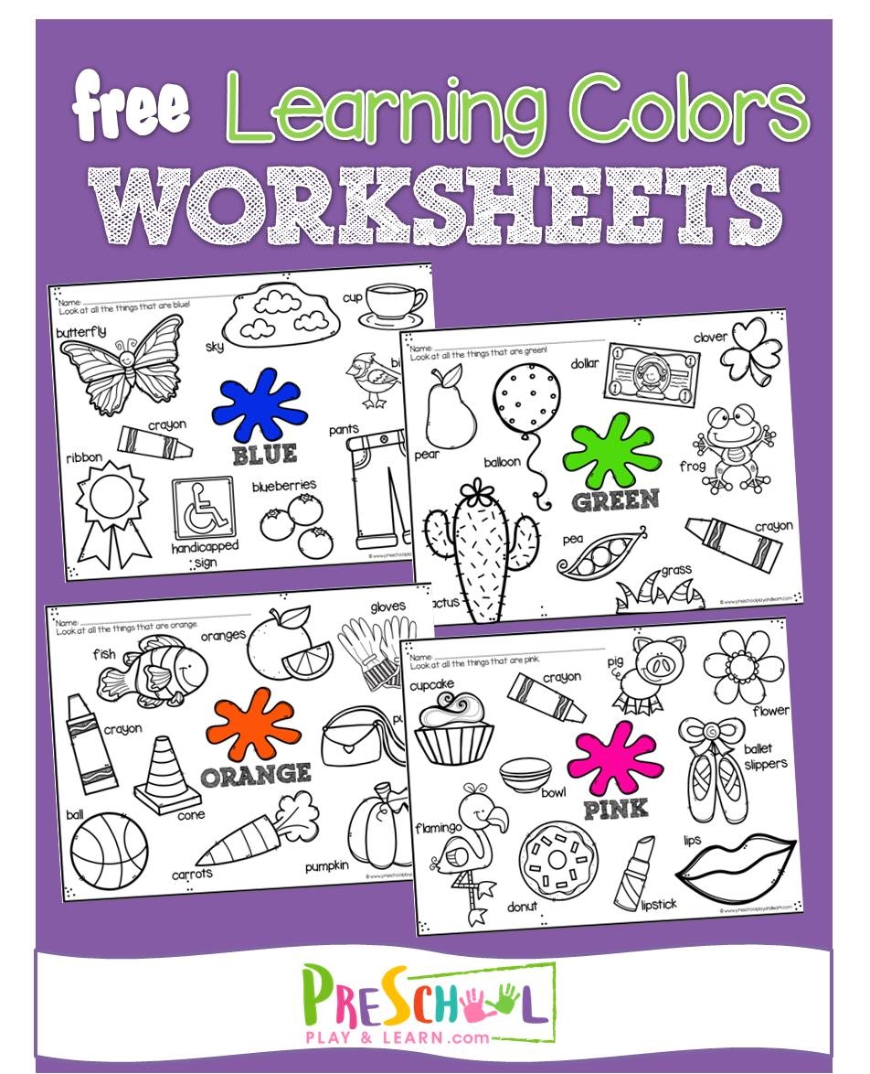 learning colors worksheets