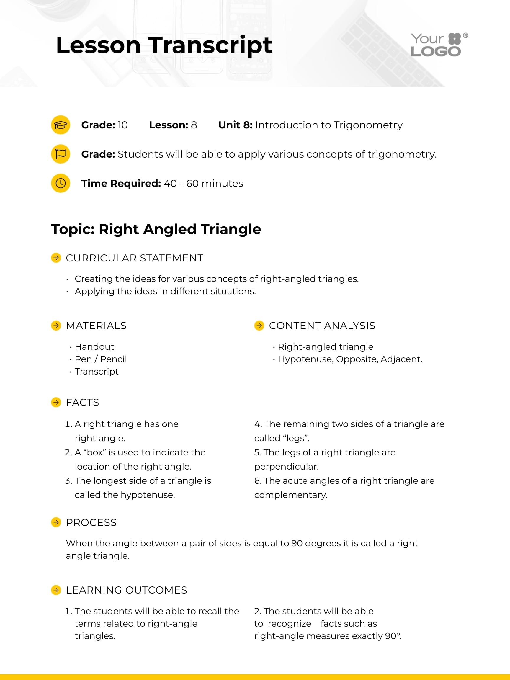 demo lesson plan template