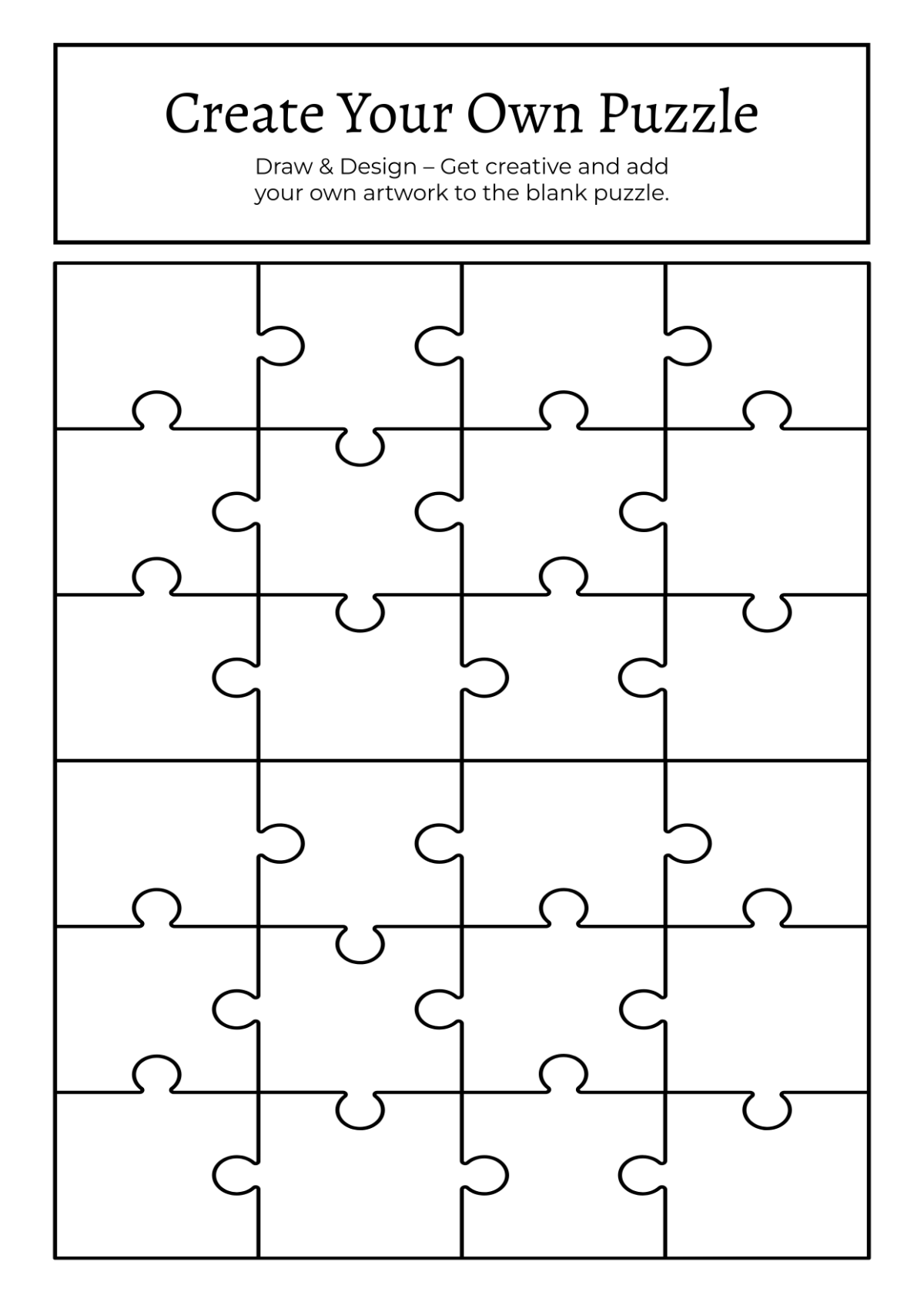 Free Make Your Own Puzzle Template To Edit Online