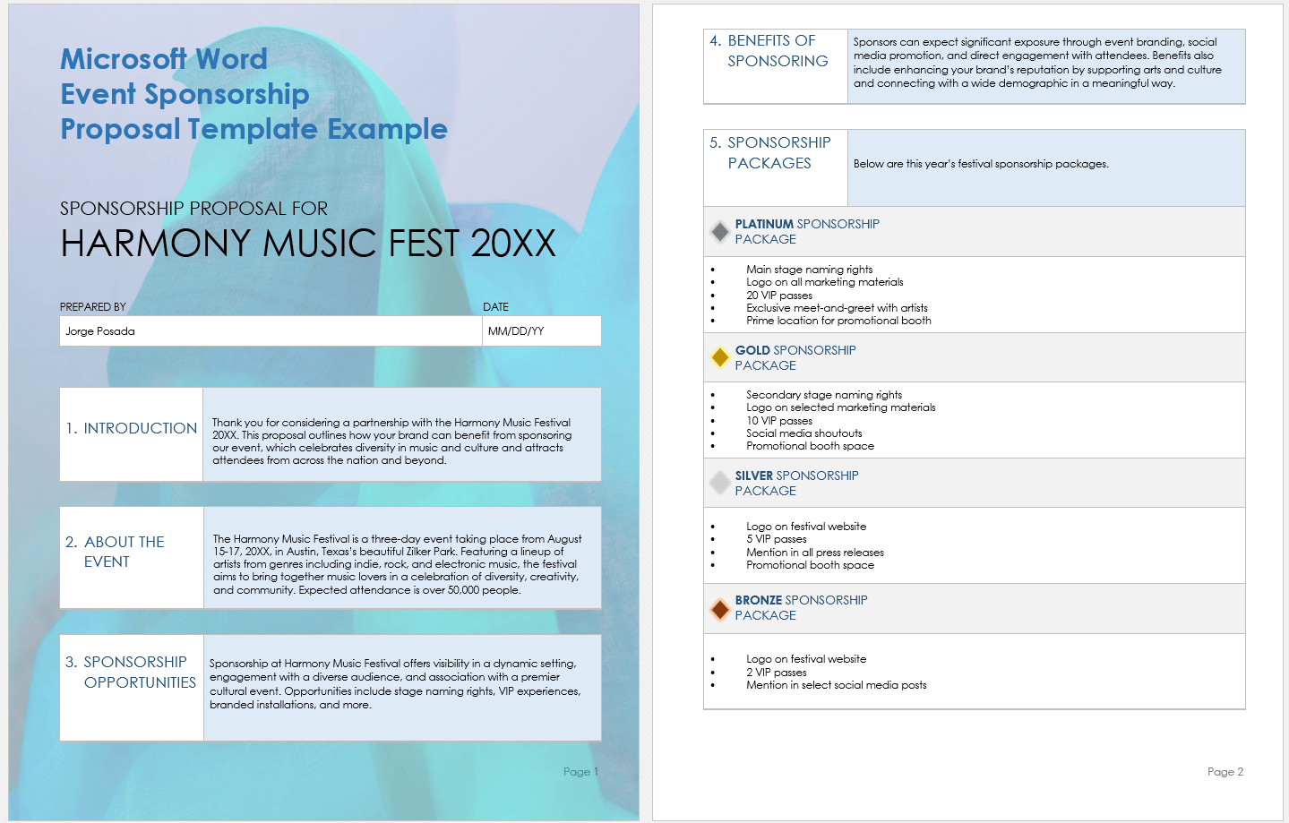Free MS Word Event Proposal Templates Outlines U0026 Samples