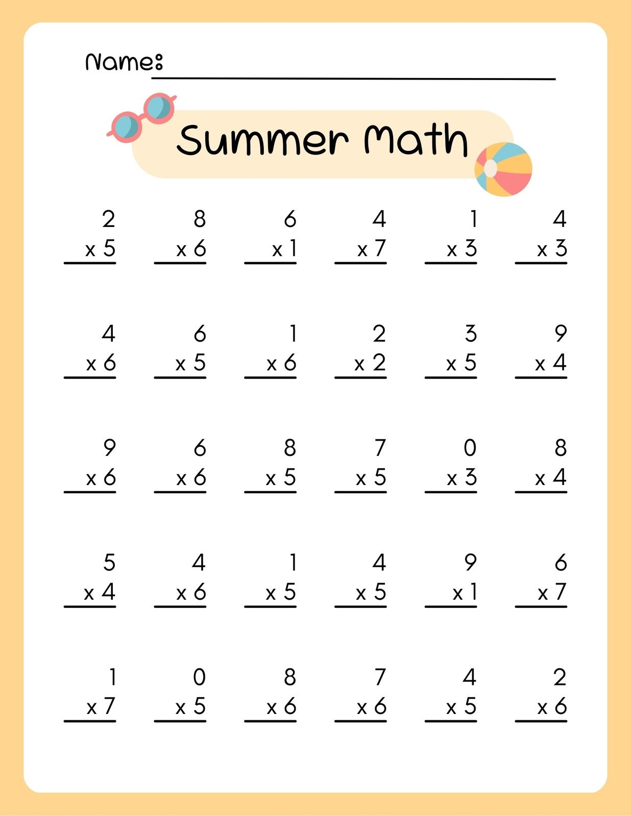 multiplication practice worksheets