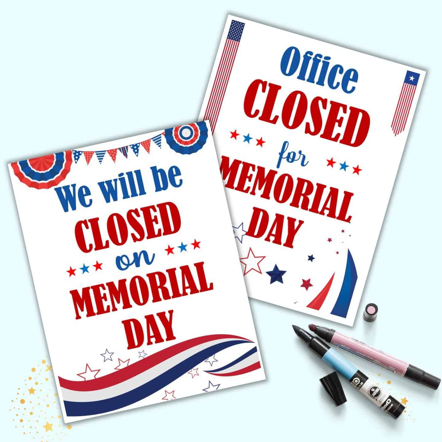 printable memorial day closed sign