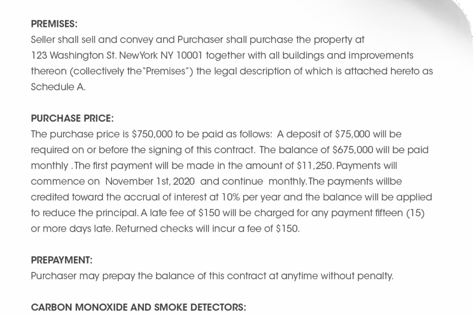 Free Online Contract For Deed Template Generator Form Pros