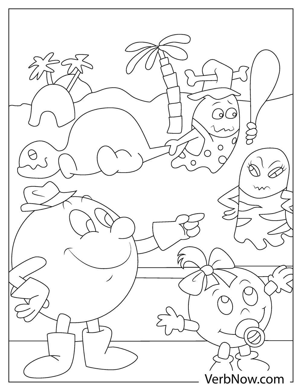 Free PACMAN Coloring Pages For Download Printable PDF 