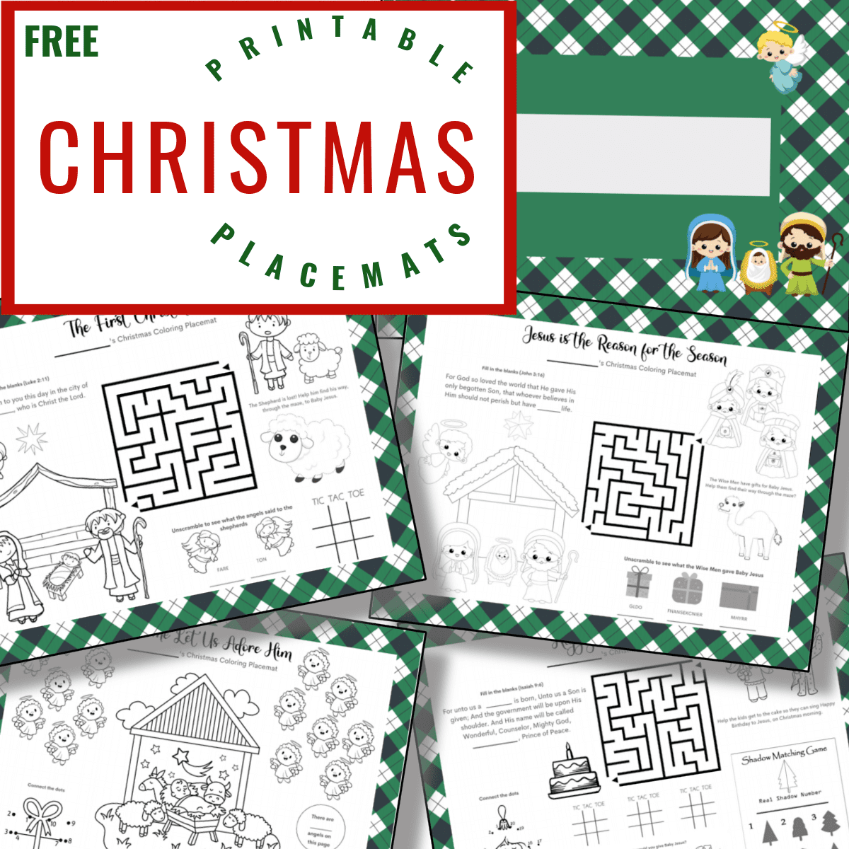 Free Paper Placemats Christmas Printable Organized 31