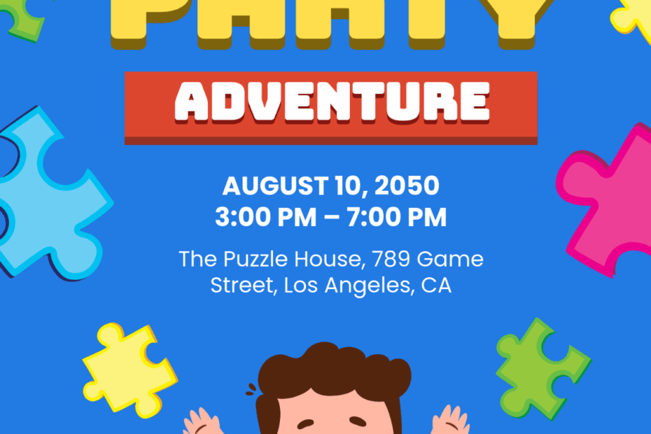 Free Personalized Kids Puzzle Invitation Template To Edit Online