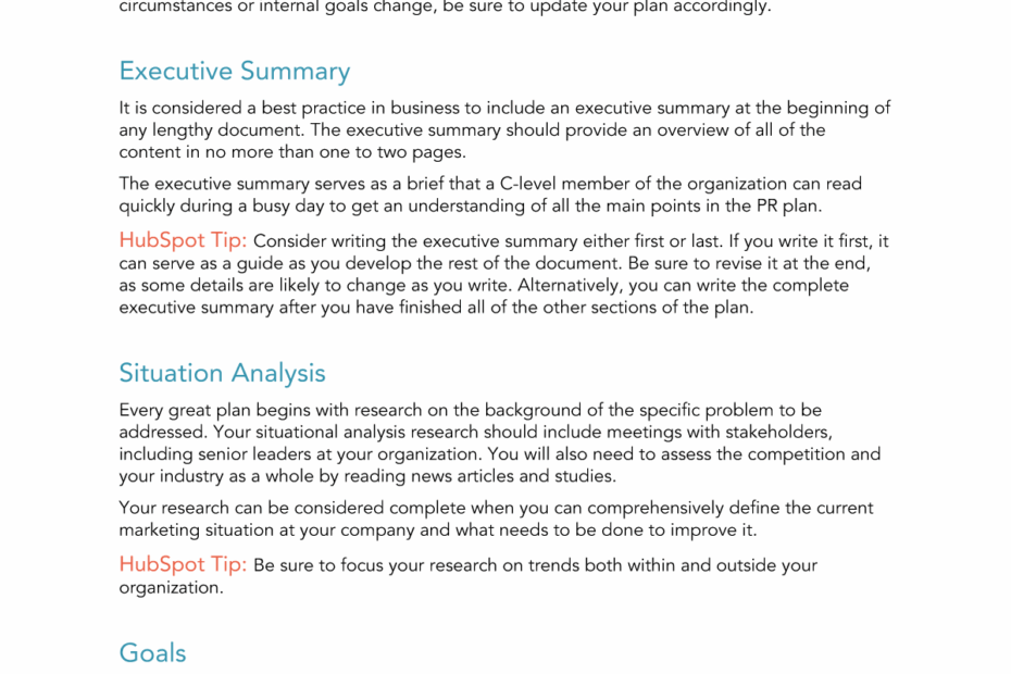 Free PR Plan Template For Word PDF Google Docs HubSpot