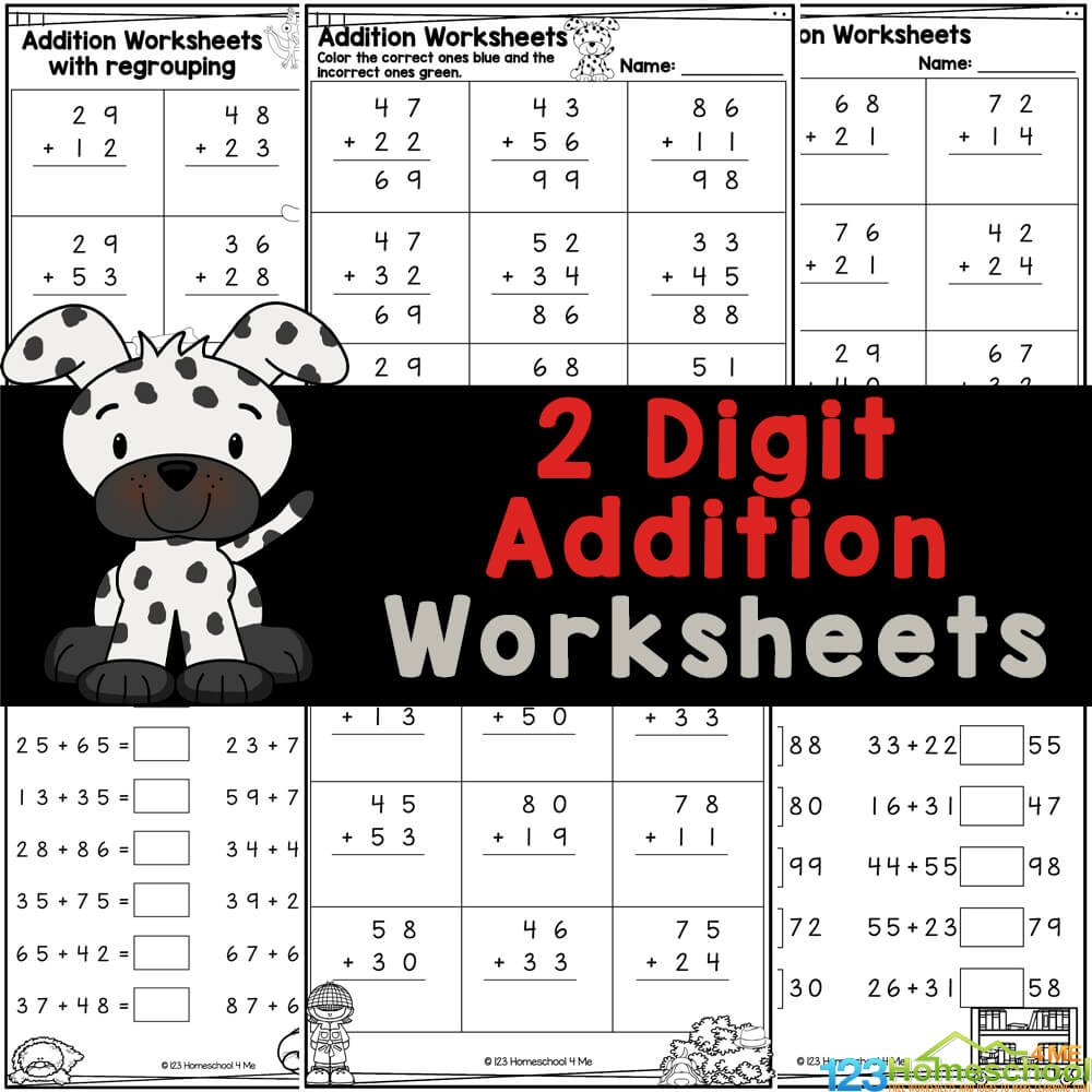 addition free printables