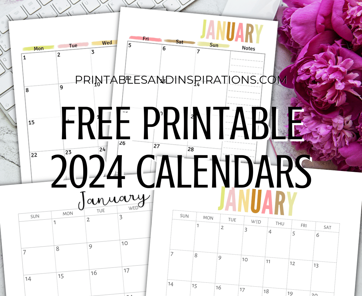 Free Printable 2024 Calendar Printable PDF Printables And 