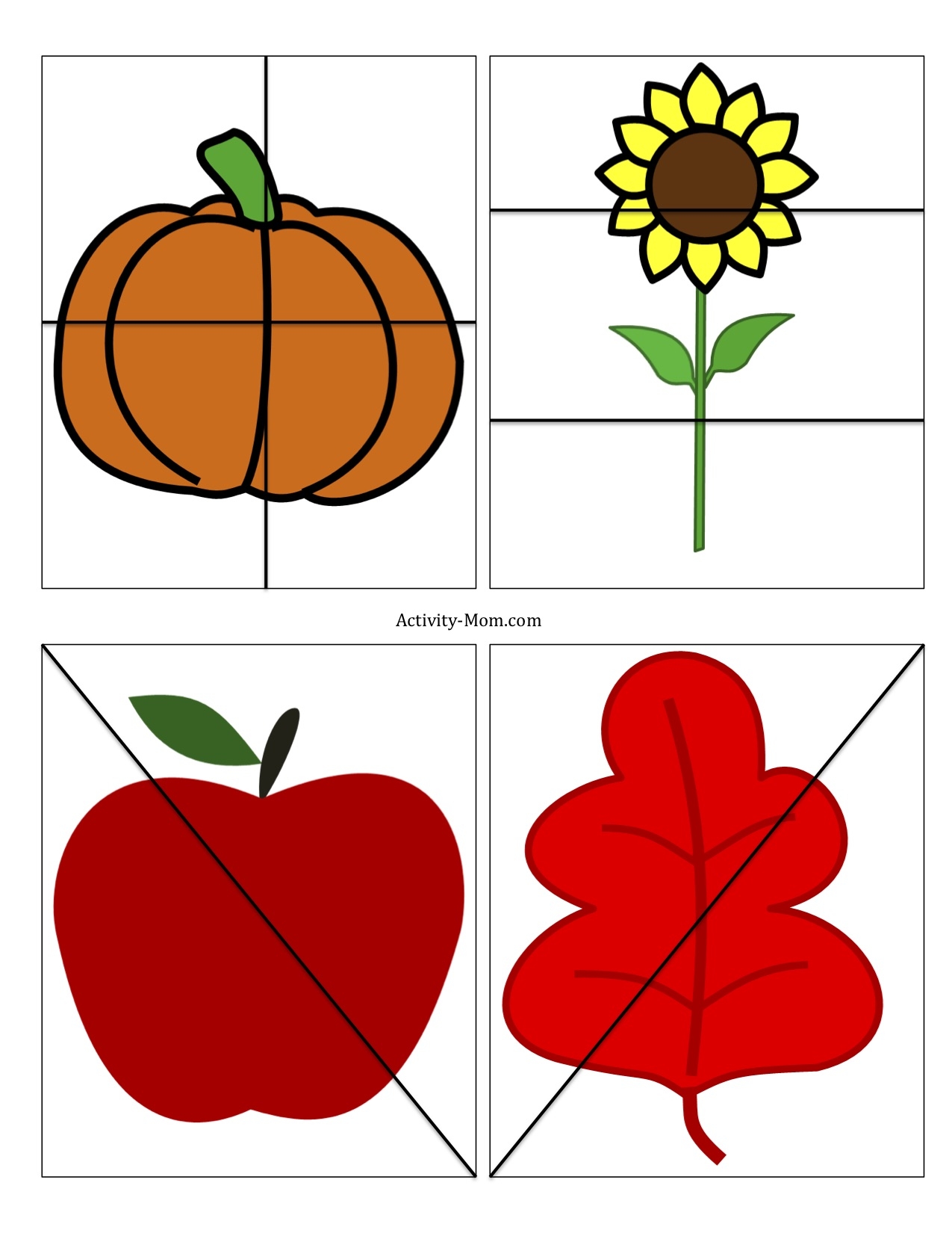 printable 4 piece puzzle template