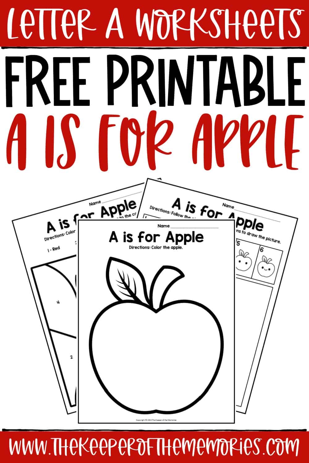 Free Printable A Is For Apple Letter A Worksheets The Keeper Of 