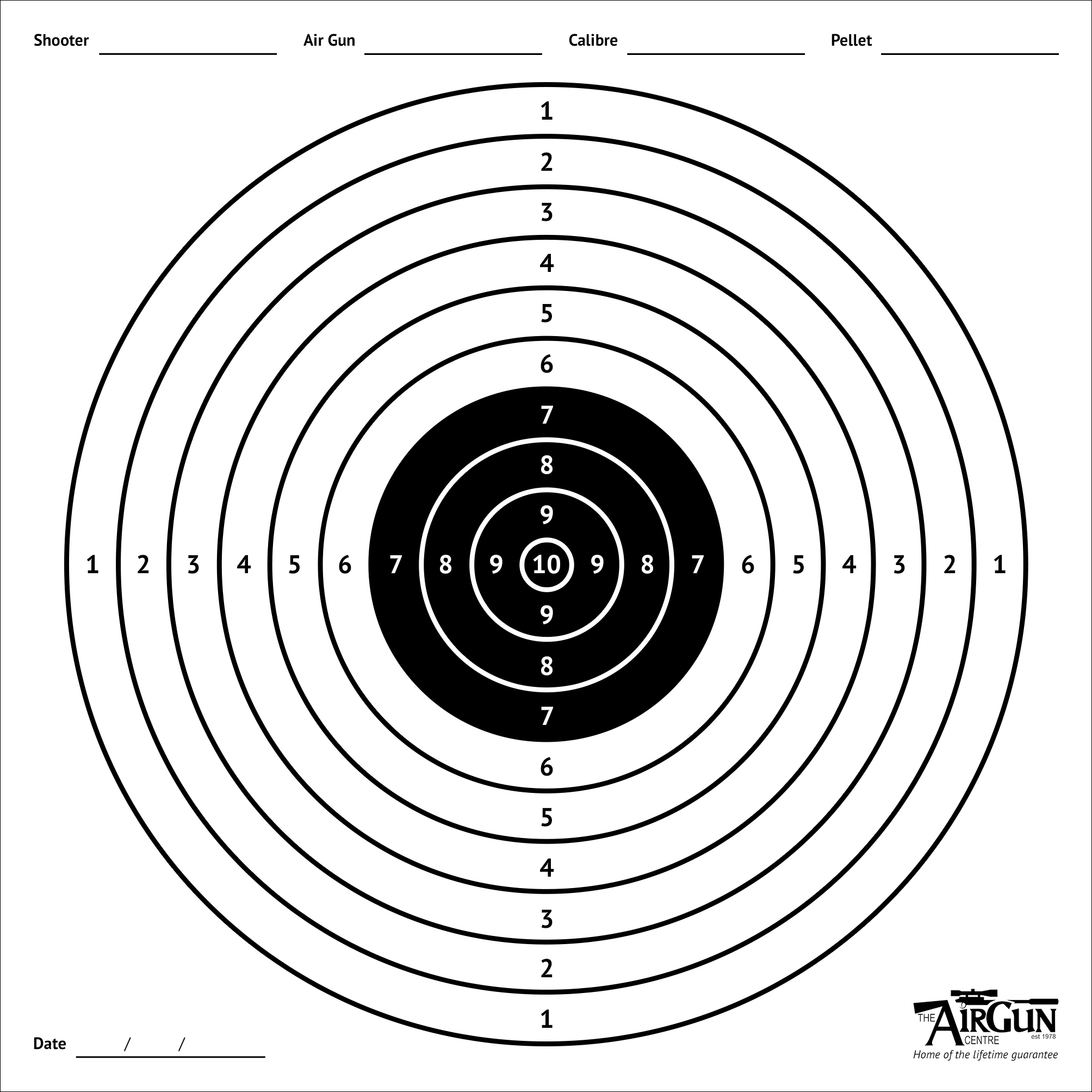 Free Printable Air Rifle Targets A4 17cm U0026 14cm The Airgun Centre