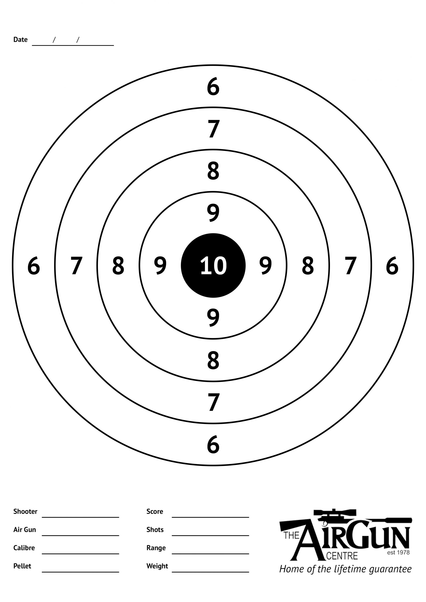 Free Printable Air Rifle Targets A4 17cm U0026 14cm The Airgun Centre Worksheets Library