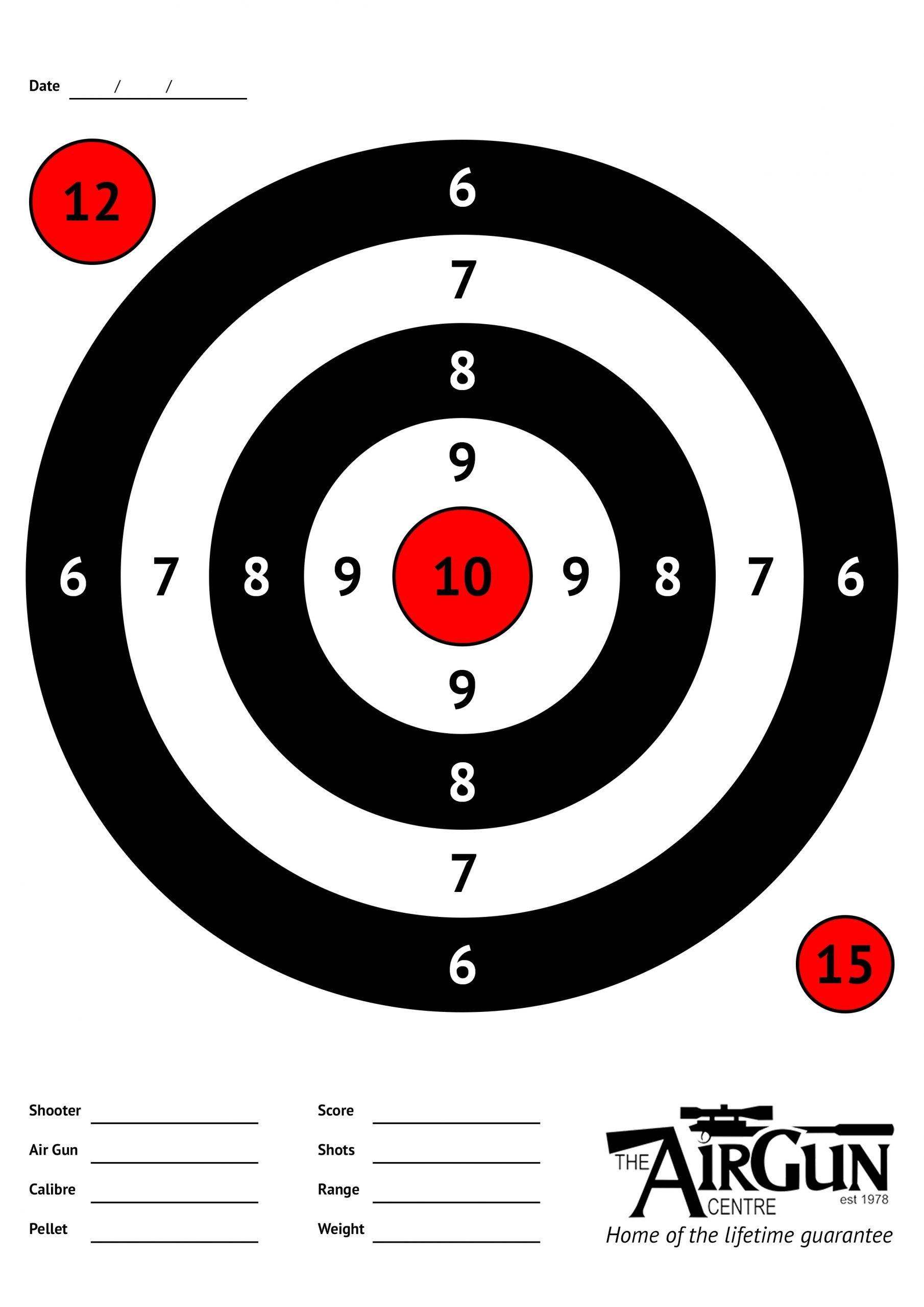 Free Printable Air Rifle Targets A4 17cm U0026 14cm The Airgun Centre
