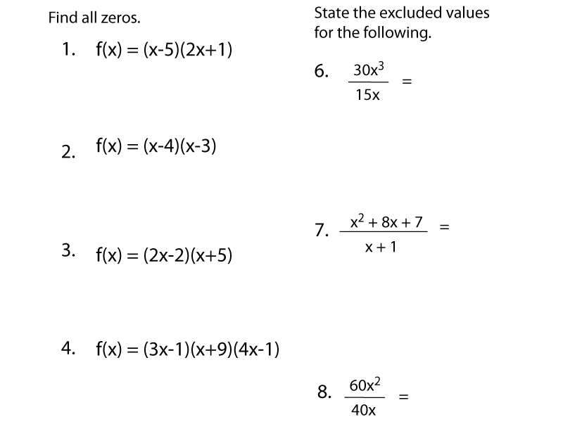 Free Printable Algebra 2 Practice Worksheet