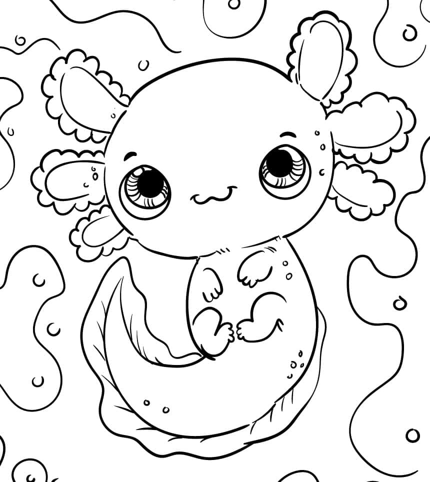 axolotl coloring pages printable