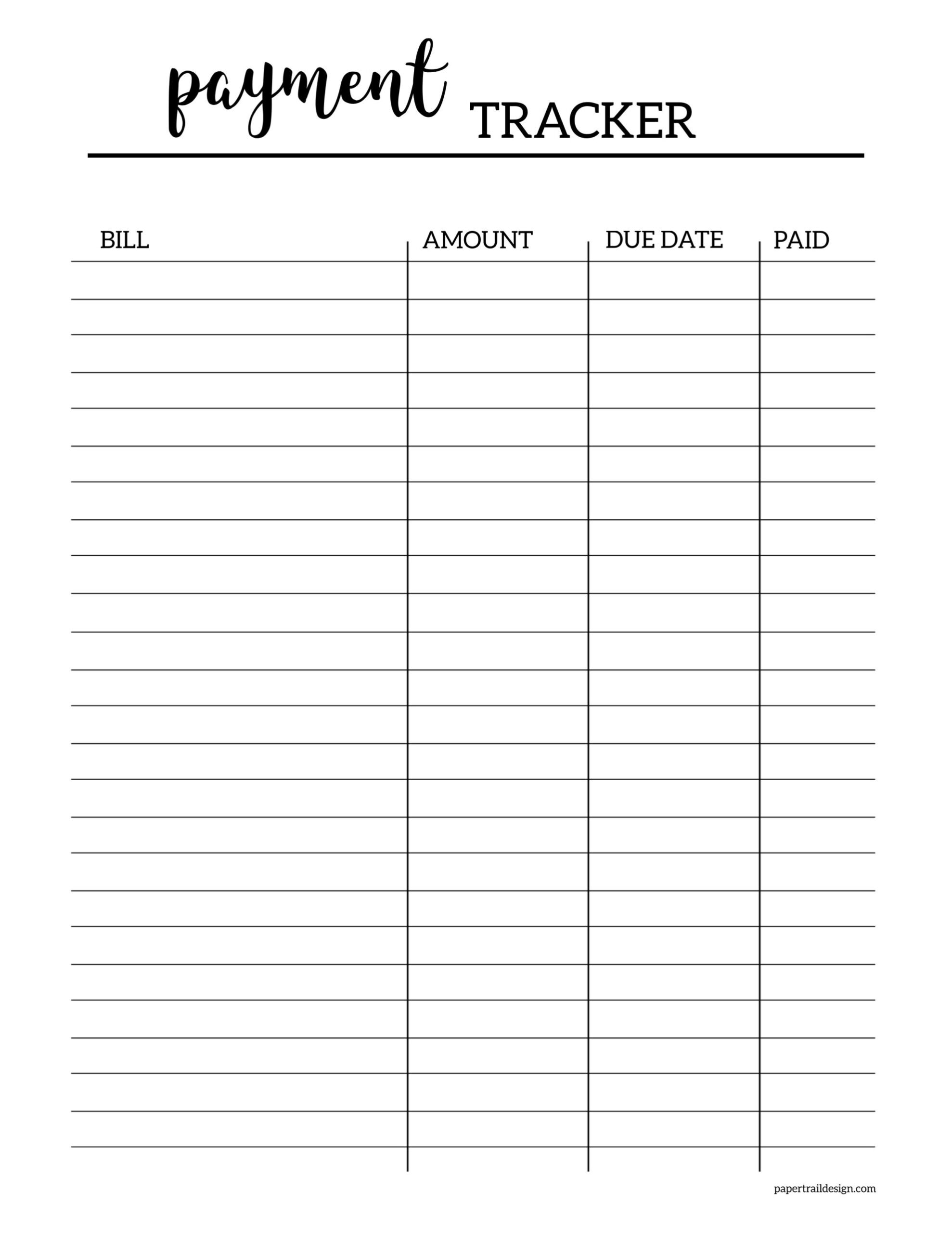 bills printable schedule