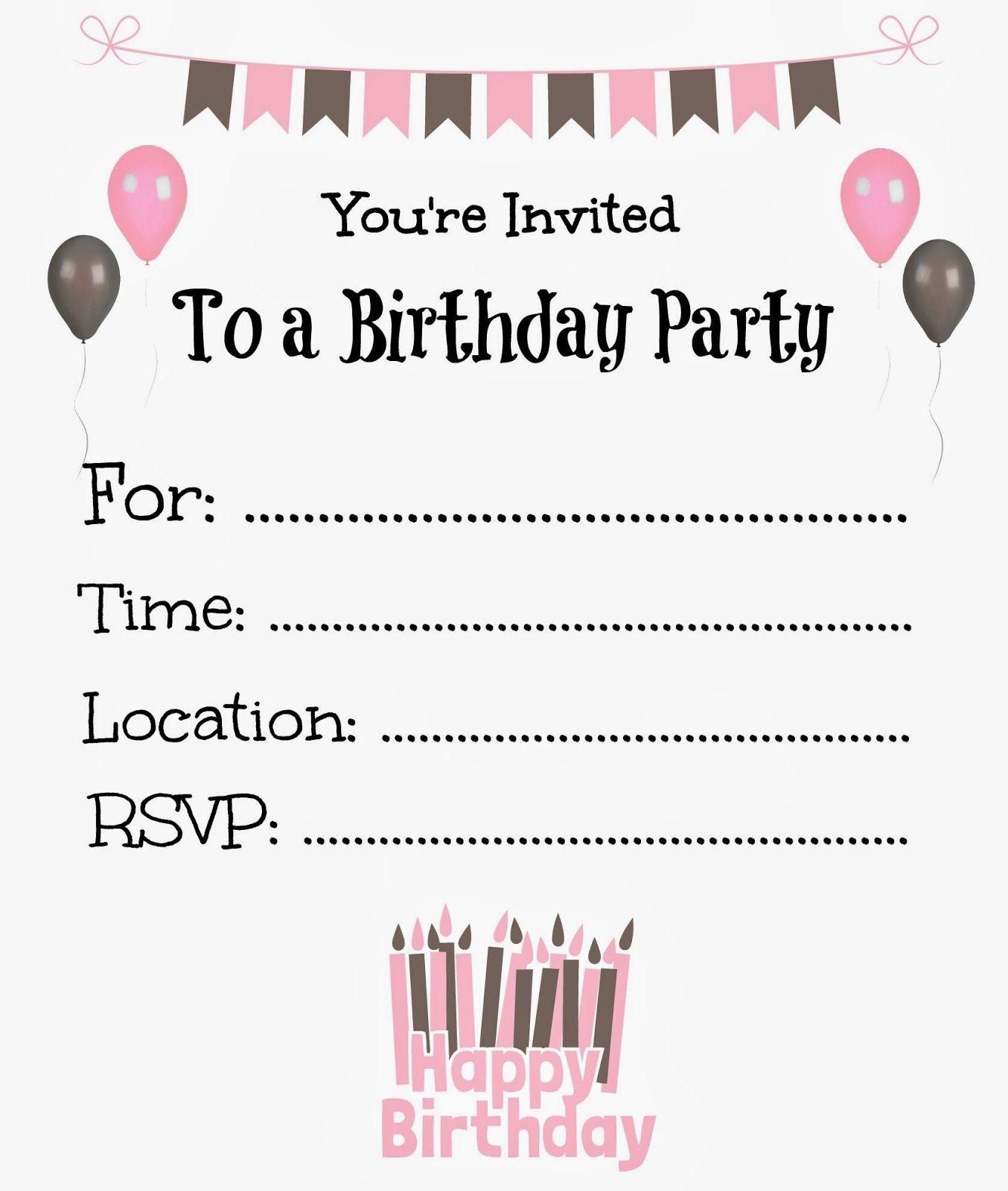Free Printable Birthday Invitations For Kids Worksheets Library