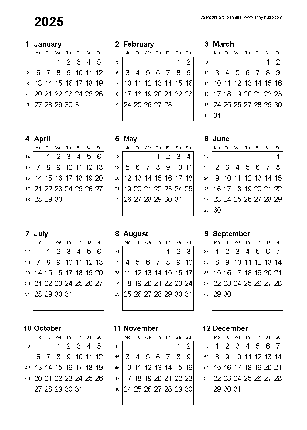 printable calander