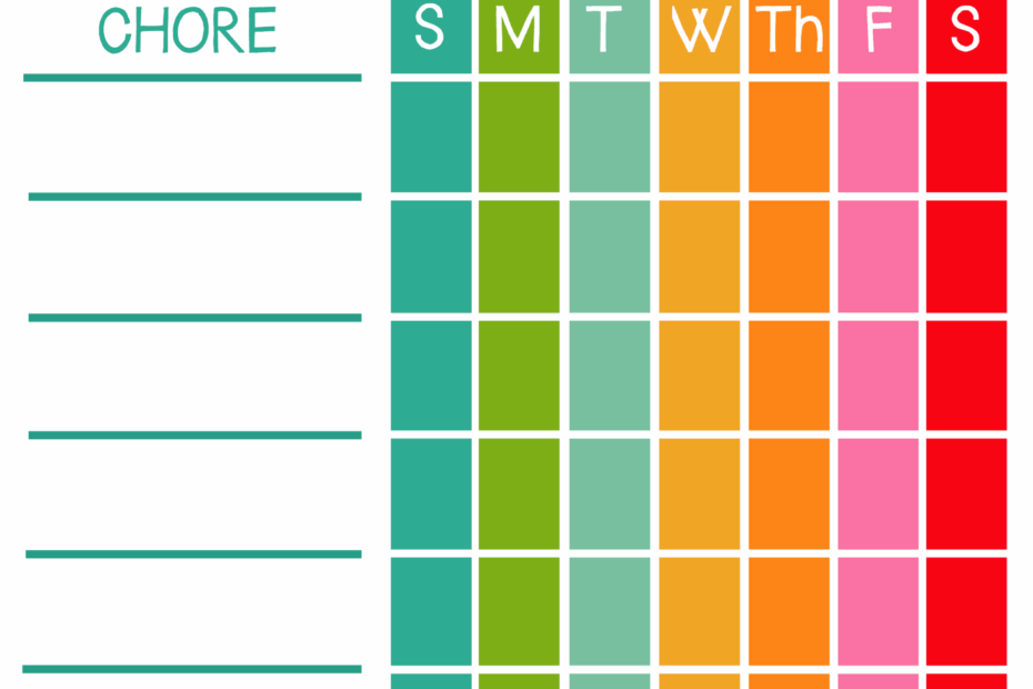 Free Printable Chore Charts For Kids Viva Veltoro
