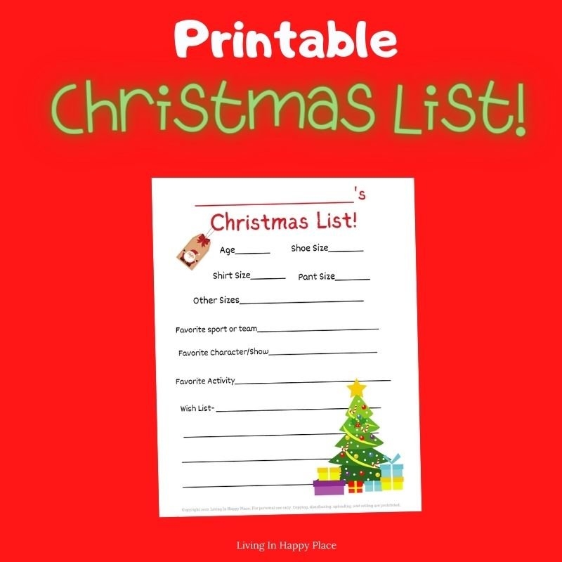 Free Printable Christmas List For Kids With Santa s Address