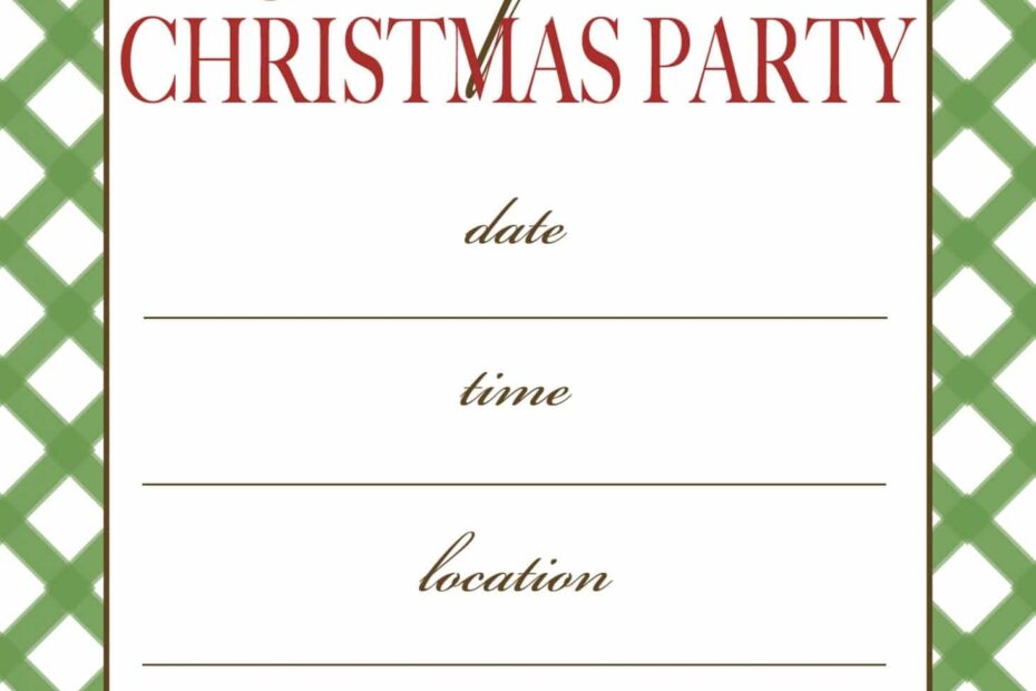 Free Printable Christmas Party Invitation Moritz Fine Designs