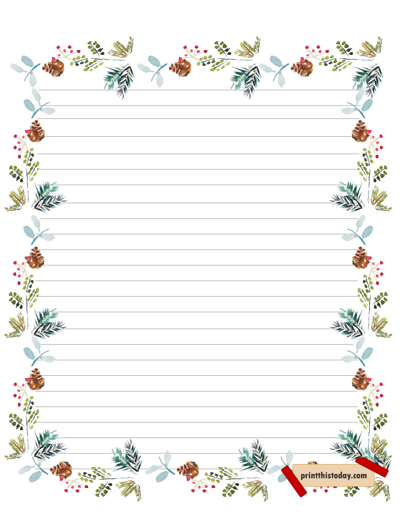 Free Printable Christmas Writing Paper Stationery Worksheets Library