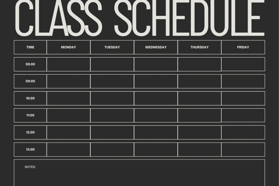 Free Printable Class Schedule Templates To Customize Canva