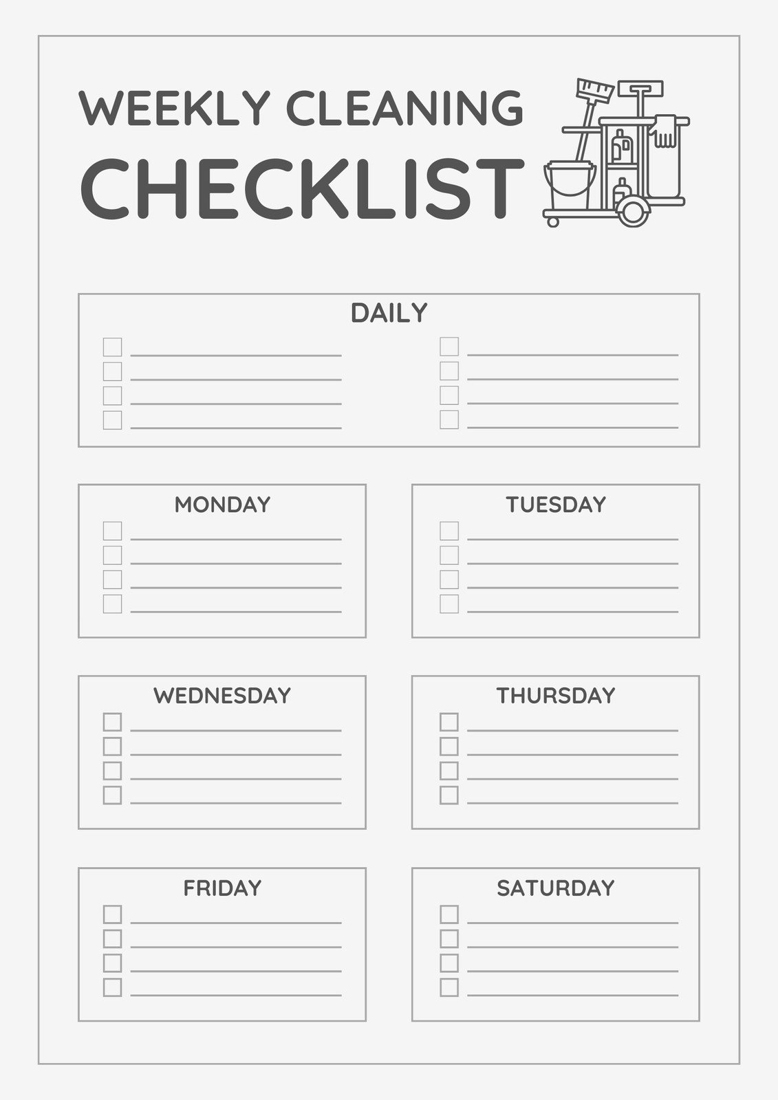 cleaning checklist printable