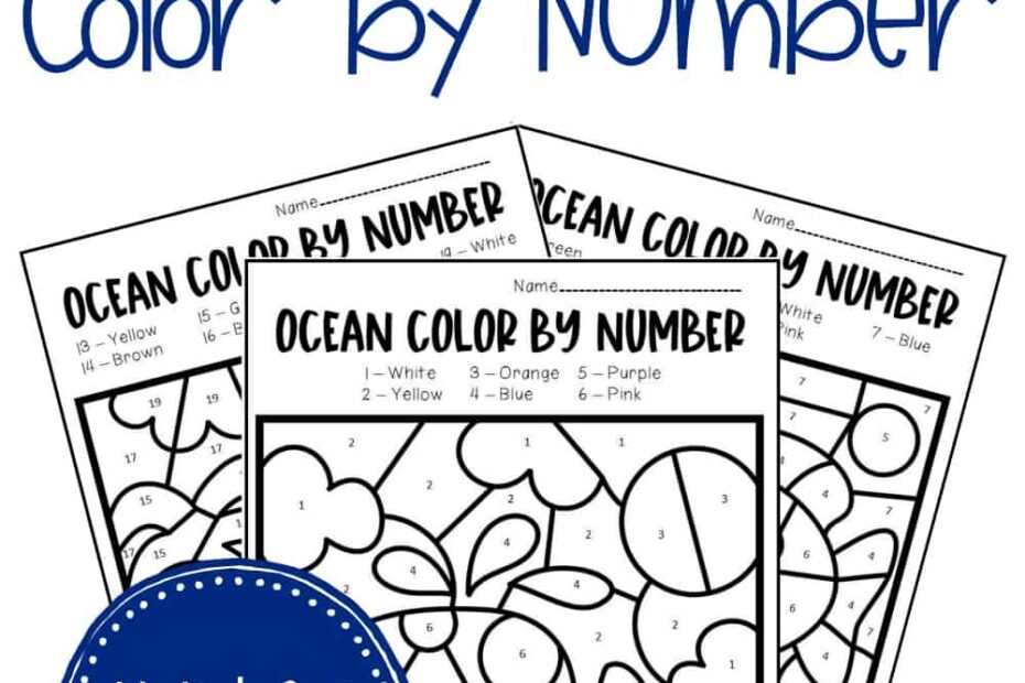 Free Printable Color By Number Ocean Preschool Worksheets