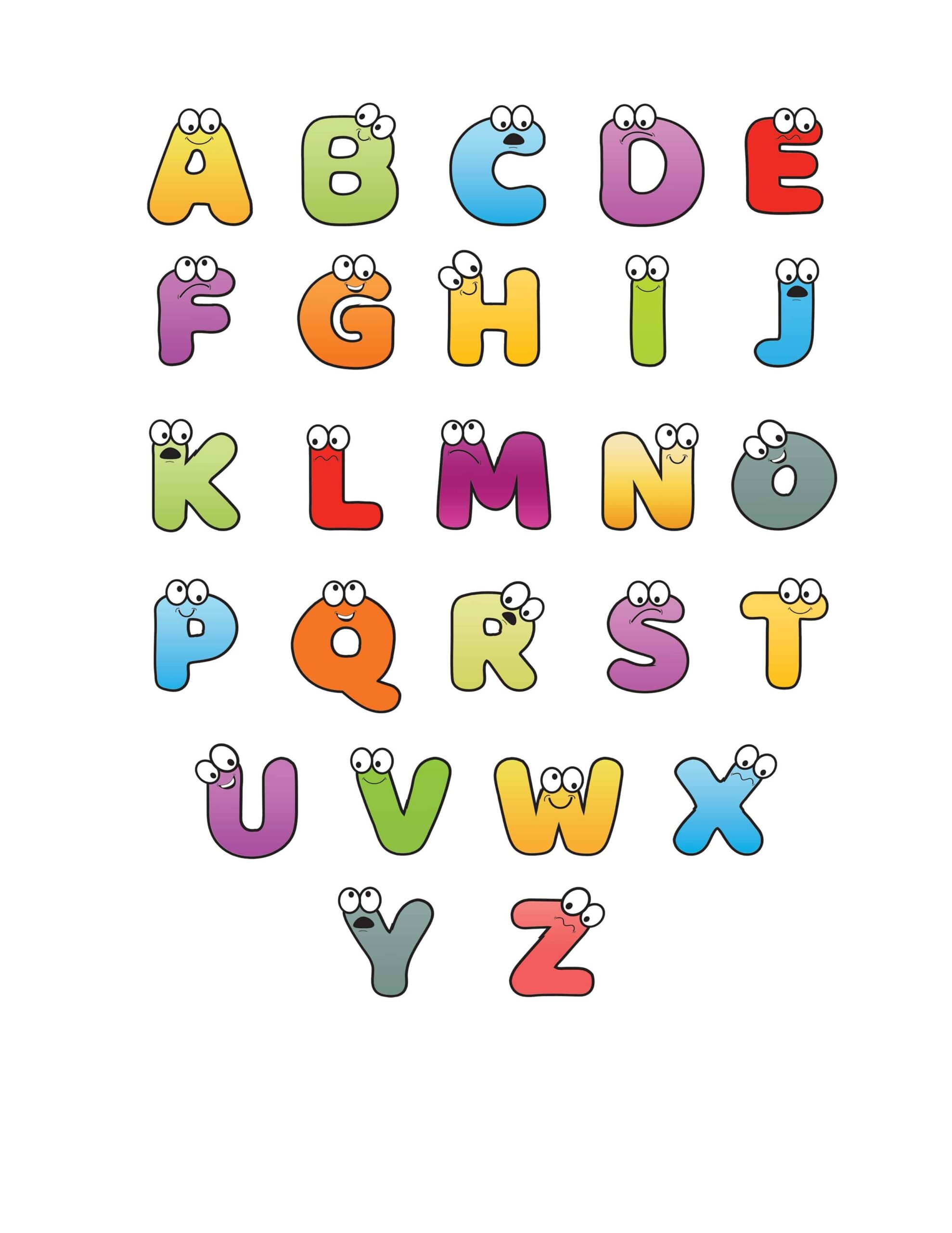 Free Printable Colorful Cartoon Letters Alphabet Freebie Finding 