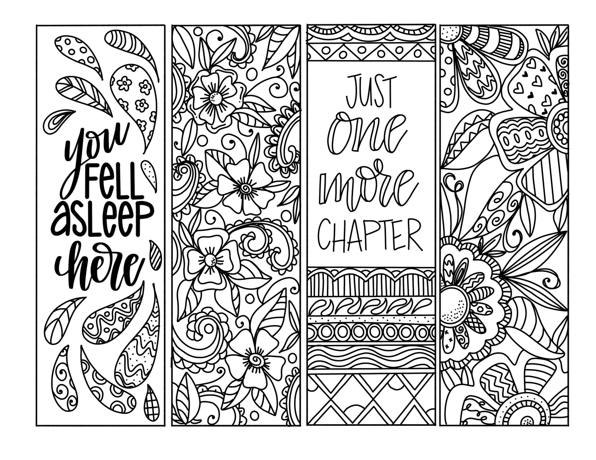 bookmark coloring template