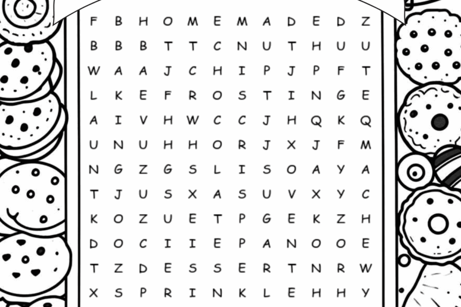 Free Printable Cookie Word Search For Kids Easy Coloring Pages For Kids