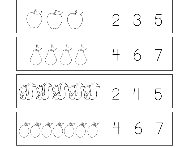 Free Printable Count And Match Numbers Worksheet