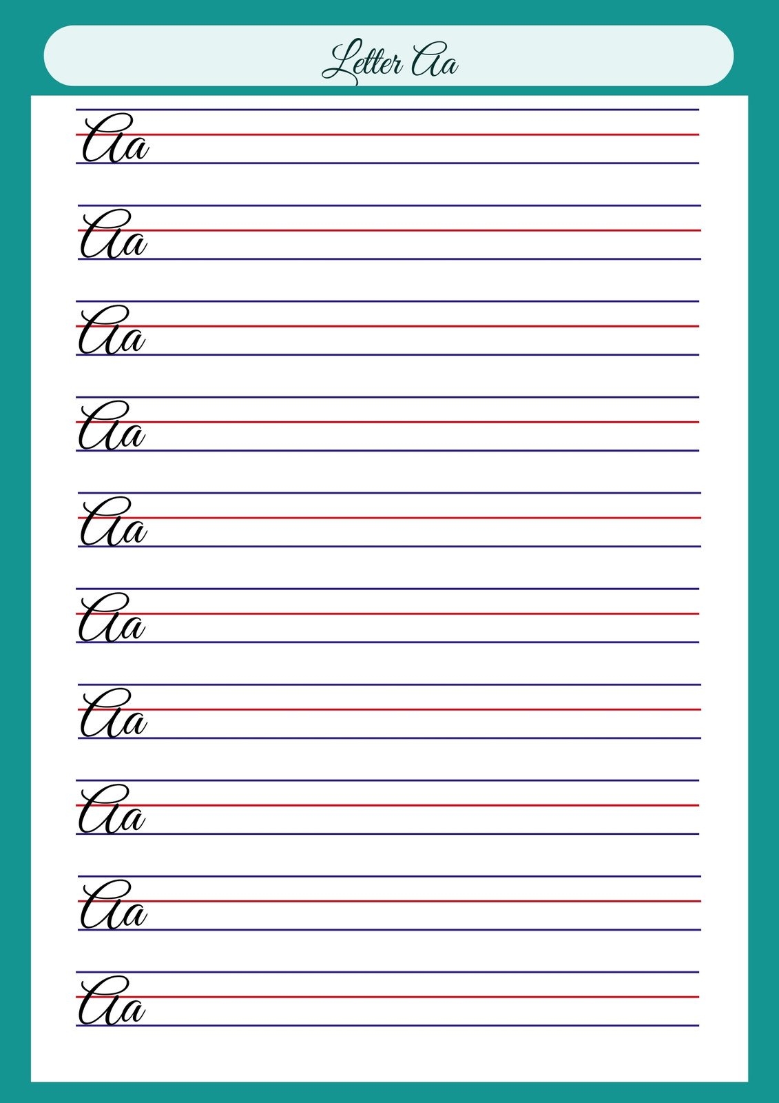 free cursive printable worksheets