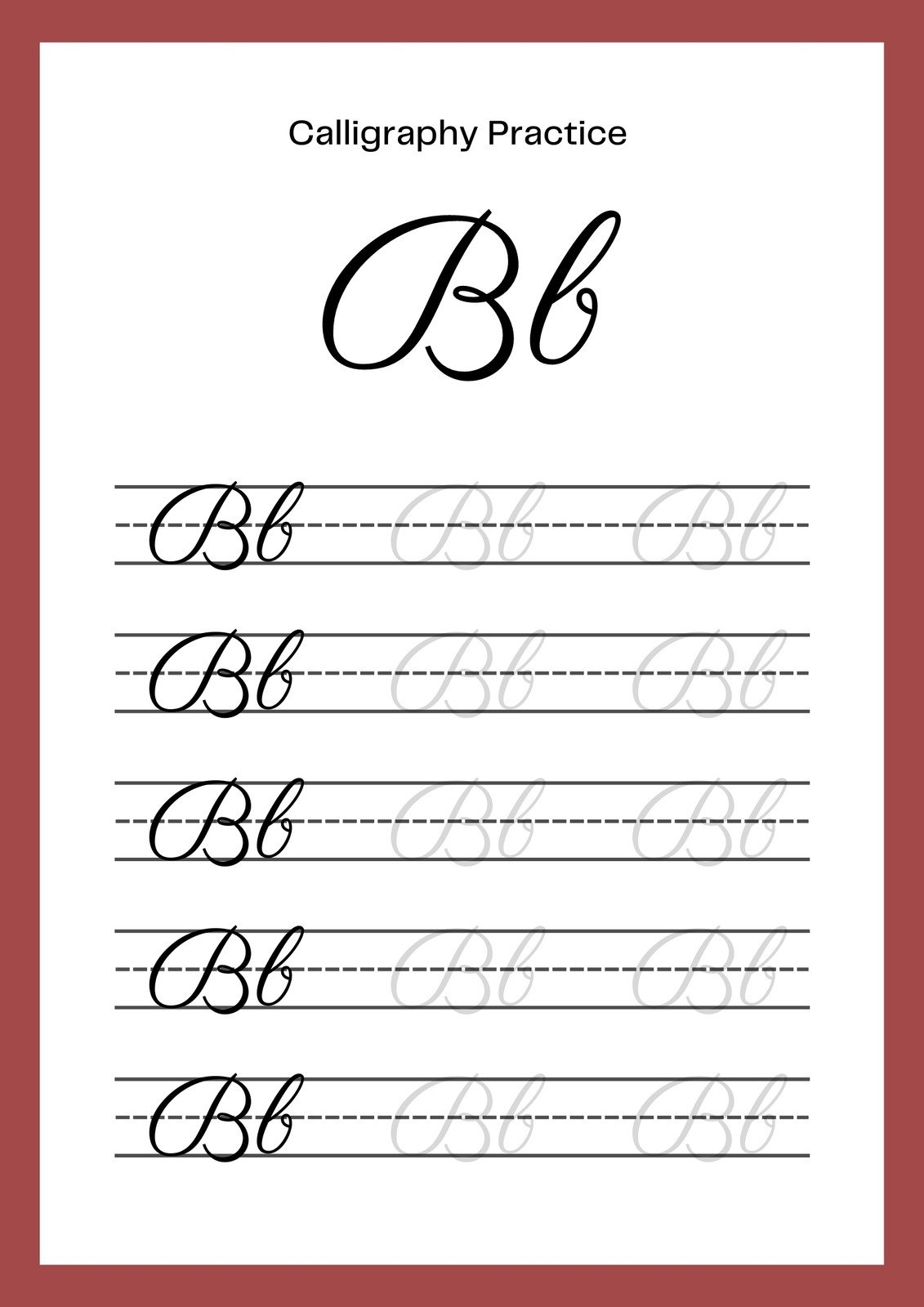 Free Printable Cursive Writing Worksheet Templates Canva