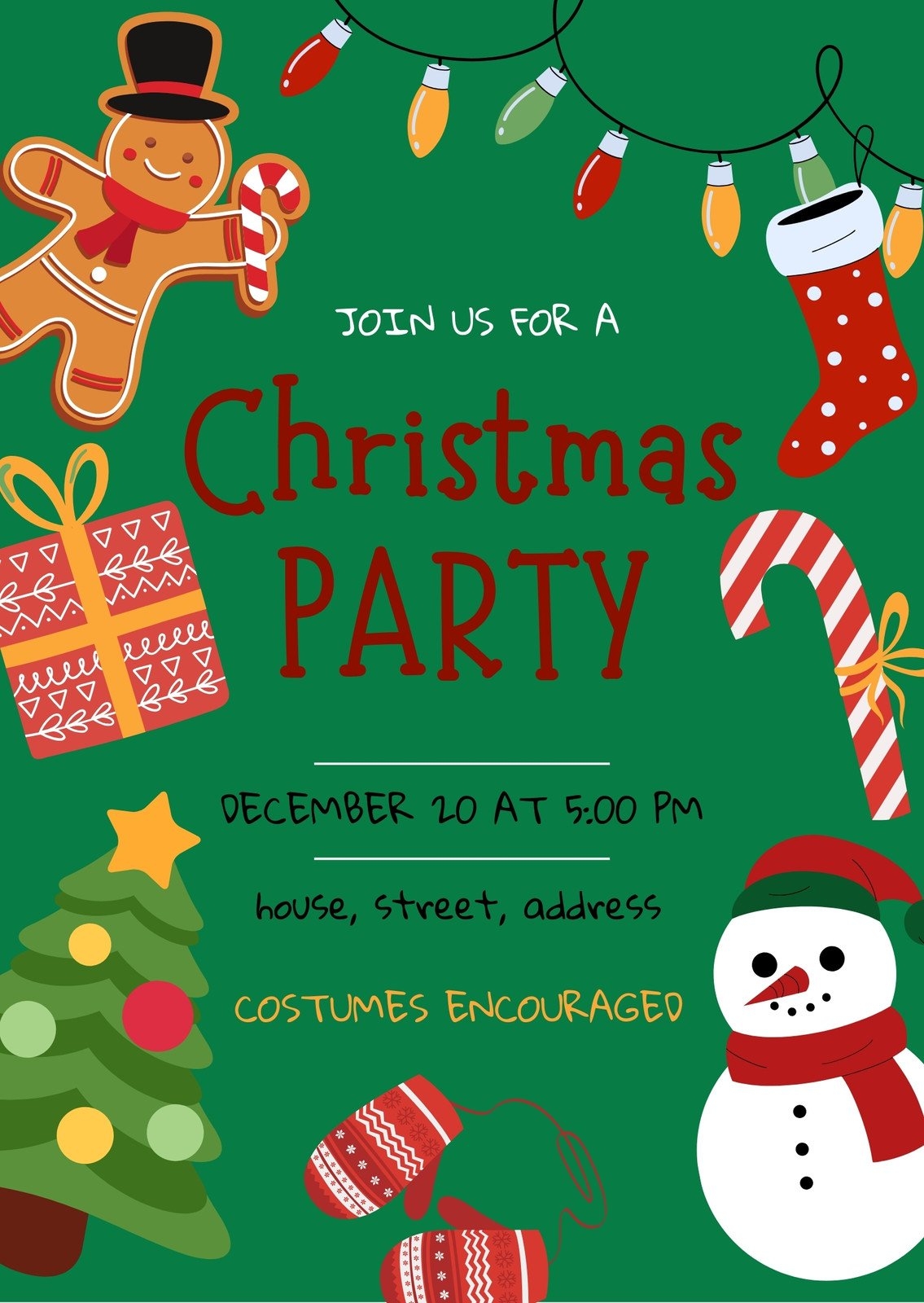 Free Printable Customizable Christmas Invitation Templates Canva