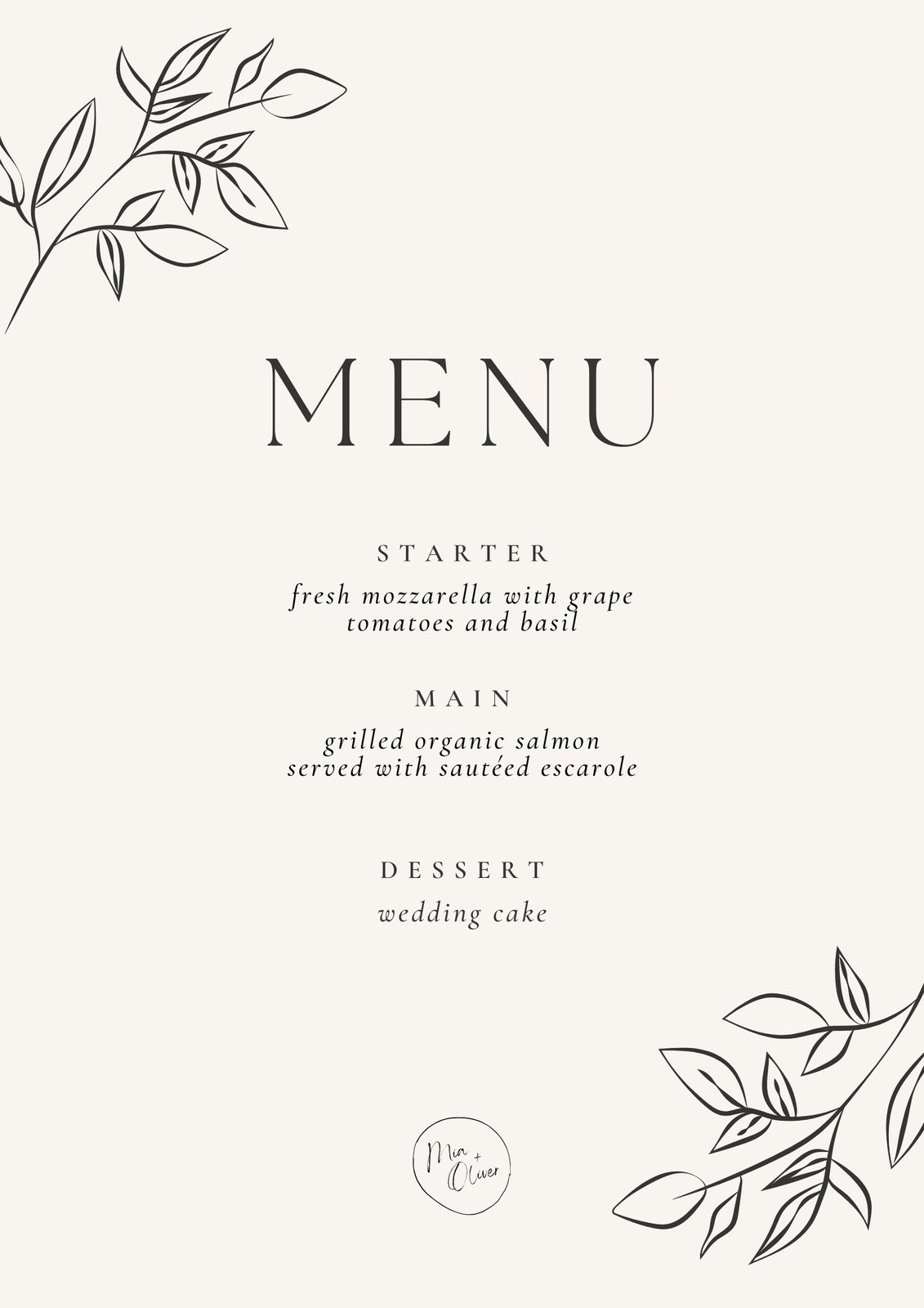 Free Printable Customizable Wedding Menu Templates Canva Worksheets Library