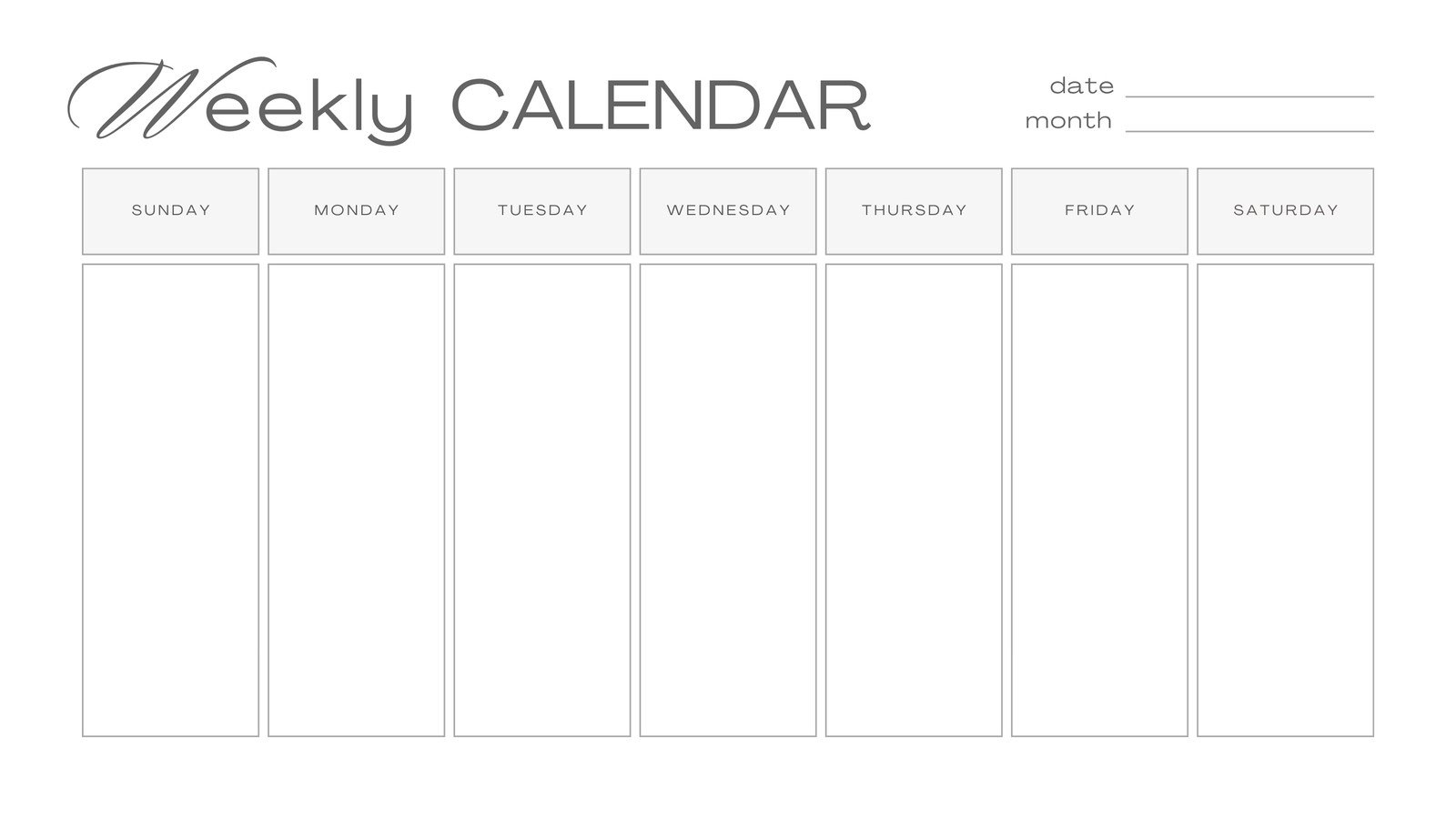 weekly blank schedule template