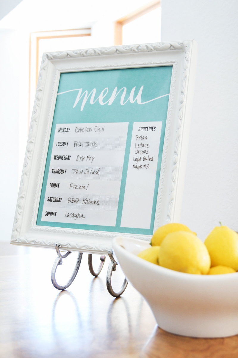 Free Printable Dry Erase Menu Board Tatertots And Jello